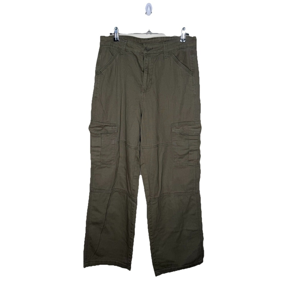 H&M Divided Wide Leg Cargo Jeans Khaki Green Size 6